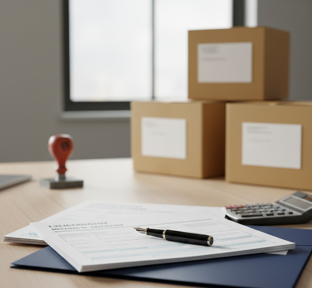 Documents administratifs et formulaires pour demenagement de fonctionnaires sur bureau
